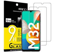NEW'C 2 Pezzi, Vetro Temperato per Samsung Galaxy M32 5G, Pellicola Prottetiva Anti Graffio, Anti-Impronte, Senza Bolle, Durezza 9H, 0,33mm Ultra Trasparente, Ultra Resistente