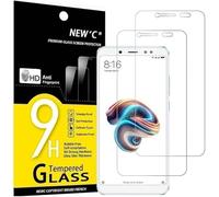 NEW'C 2 Pezzi, Vetro Temperato per Xiaomi Redmi Note 5, Pellicola Prottetiva Anti Graffio, Anti-Impronte, Senza Bolle, Durezza 9H, 0,33mm Ultra Trasparente, Ultra Resistente