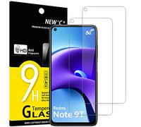 NEW'C 2 Pezzi, Vetro Temperato per Xiaomi Redmi Note 9T 5G, Pellicola Prottetiva Anti Graffio, Anti-Impronte, Senza Bolle, Durezza 9H, 0,33mm Ultra Trasparente, Ultra Resistente