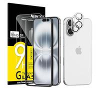 NEW'C 2 x Pellicola Vetro Temperato per iPhone 16 Plus (6,7 pollici) e 2 x Pellicola Vetro Protettiva Fotocamera Posteriore per iPhone 16 Plus - Strumento di facile installazione incluso