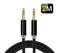 NEW'C - 2m Cavo aux 3,5 mm Maschio in Nylon Intrecciato, Cavo Jack 3,5 mm Compatibile con Cuffie, iPhone/Samsung/Huawei/iPod/Altoparlante