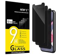 NEW'C 3 Pezzi, Pellicola Protettiva Privacy per iPhone 11, iPhone XR, Angolo di Privacy 28 Gradi Migliorato, Durezza Ultra Resistente 9H, Senza Bolle