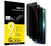 NEW'C 3 Pezzi, Pellicola Protettiva Privacy per iPhone 13 Pro Max, iPhone 14 Plus (6,7 Pollici), Angolo di Privacy 28 Gradi Migliorato, Durezza Ultra Resistente 9H, Senza Bolle