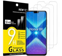 NEW'C 3 Pezzi, Vetro Temperato per Honor 8X Pellicola Prottetiva Anti Graffio, Anti-Impronte, Senza Bolle, Durezza 9H, 0,33mm Ultra Trasparente, Ultra Resistente