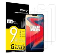 NEW'C 3 Pezzi, Vetro Temperato per OnePlus 6, Pellicola Prottetiva Anti Graffio, Anti-Impronte, Senza Bolle, Durezza 9H, 0,33mm Ultra Trasparente, Ultra Resistente