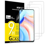 NEW'C 3 Pezzi, Vetro Temperato per Oppo Reno 4, [Non per Reno 4Z] Pellicola Prottetiva Anti Graffio, Anti-Impronte, Senza Bolle, Durezza 9H, 0,33mm Ultra Trasparente, Ultra Resistente