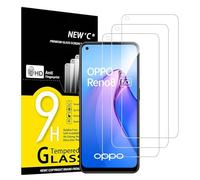 NEW'C 3 Pezzi, Vetro Temperato per OPPO Reno 8 5G, Reno 8 Lite 5G, Pellicola Prottetiva Anti Graffio, Anti-Impronte, Senza Bolle, Durezza 9H, 0,33mm Ultra Trasparente, Ultra Resistente