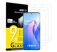 NEW'C 3 Pezzi, Vetro Temperato per OPPO Reno 8 Pro 5G, Pellicola Prottetiva Anti Graffio, Anti-Impronte, Senza Bolle, Durezza 9H, 0,33mm Ultra Trasparente, Ultra Resistente