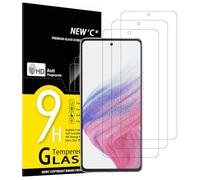 NEW'C 3 Pezzi, Vetro Temperato per Samsung Galaxy A53 5G, Pellicola Prottetiva Anti Graffio, Anti-Impronte, Senza Bolle, Durezza 9H, 0,26mm Ultra Trasparente, Ultra Resistente