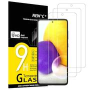 NEW'C 3 Pezzi, Vetro Temperato per Samsung Galaxy A72 / A72 5G, Pellicola Prottetiva Anti Graffio, Anti-Impronte, Senza Bolle, Durezza 9H, 0,33mm Ultra Trasparente, Ultra Resistente