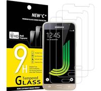 NEW'C 3 Pezzi, Vetro Temperato per Samsung Galaxy J3 2016, Pellicola Prottetiva Anti Graffio, Anti-Impronte, Senza Bolle, Durezza 9H, 0,33mm Ultra Trasparente, Ultra Resistente