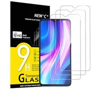 NEW'C 3 Pezzi, Vetro Temperato per Xiaomi Redmi Note 8 Pro, Redmi 9, Pellicola Prottetiva Anti Graffio, Anti-Impronte, Senza Bolle, Durezza 9H, 0,33mm Ultra Trasparente, Ultra Resistente