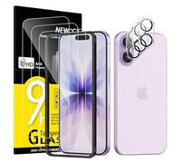 NEW'C 3 x Pellicola Vetro Temperato per iPhone 17 (6,3 Pollici) e 3 x Pellicola Vetro Protettiva Fotocamera Posteriore-Strumento di installazione semplice incluso-Ultra resistente-Trasparente HD