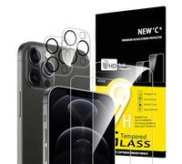 NEW'C 4 Pezzi, 2 x Pellicola Vetro Temperato per iPhone 12 PRO Max e 2 x Pellicola Vetro Protettiva Fotocamera Posteriore per iPhone 12 PRO Max -AntiGraffio - Ultra Resistente - Vetro Durezza 9H