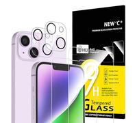 NEW'C 4 Pezzi, 2 x Pellicola Vetro Temperato per iPhone 14 Plus (6,7") e 2 x Pellicola Vetro Protettiva Fotocamera Posteriore per iPhone 14 Plus (6,7") - Ultra Resistente - Vetro Durezza 9H