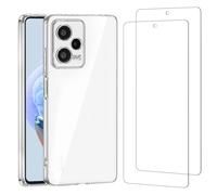 NEW'C Cover per Xiaomi Redmi Note 12 Pro+ 5G Gel TPU in silicone ultra trasparente e 2 × vetro temperato per Xiaomi Redmi Note 12 Pro+ 5G Cristal templado