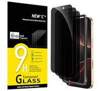 NEW'C Pellicola Privacy per iPhone 17 Pro Max/16 Pro Max, Vetro Privacy | 3 Pezzi, Nero, 6,9 Pollici, Kit Installazione Incluso, Vetro Temperato, Privacy 28°, Durezza 9H, Antigraffio, Senza Bolle