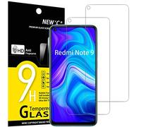 NEW'C Set di 2 pellicole proteggi schermo in vetro temperato per Xiaomi Redmi Note 9, Xiaomi Redmi 10X 4G, anti-graffio, senza bolle d'aria, ultra resistente (0,33 mm HD ultra trasparente), durezza 9H