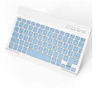 NEWCOO Tastiera Bluetooth per iPad Air/Pro/Mini/iPhone/Samsung/Lenovo/Huawei/Tablet, Ultra Sottile Ricaricabile, Layout QWERTZ, Portatile Senza Fili, Compatibile Windows, Android, iOS (239DE-L)