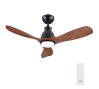 Newday 106cm Ventilatore da Soffitto Legno con Luce e Telecomando, Lampadari con Ventilatore, 7 Modalità Velocità, Dimmer senza Passaggi, Motore DC Silenzioso, 3 Pales Soffitto per Camera da Letto