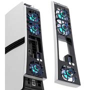 NEWDERY Ventola per console PS5 Pro, ventola silenziosa migliorata, velocità di rotazione automatica regolabile della temperatura, illuminazione RGB dinamica, porta USB 3.0, adatta per PlayStation 5