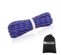 NewDoar Corda per esterni 14 KN 8 mm (5/16 in) ad alta resistenza, doppia treccia, multifunzionale, per campeggio, escursionismo, pesca, trasporto di carichi, amache, tende (blu 8 mm, 20 piedi)