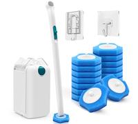 NEWE Scopino WC con Spugnette, Pulisci Water Usa e Getta con Sistema di Bloccaggio Aggiornato, 16 Ricariche Cleaner, per della Vasca da Bagno e del Lavandino
