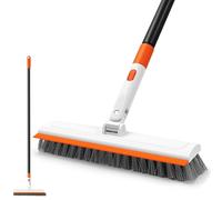 NEWE Spazzola per la Pulizia Della Doccia con Manico Lungo, 2 in 1 Scrubber per Vasca a Setole Rigide con Tergicristallo per la Pulizia Della Terrazza, Della Vasca, Del Garage, Del Patio