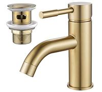 NewEast Rubinetti per lavabo in oro monocomando monocomando per lavabo con scarico pop-up