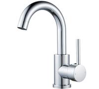 NewEast Rubinetto da Bagno Girevole a 360°, Miscelatore Monocomando per Lavabo, Fredda e Calda Rubinetto per Lavabo con 50cm Tubo, Cromo