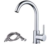 NewEast Rubinetto da Cucina Girevole a 360°, Miscelatore Monocomando, Acqua Fredda e Calda,Rubinetti per Lavello Cromo