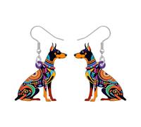 NEWEI Acrilico Carino Dobermann Pinscher Cane Orecchini per le Donne Ragazze Divertimento Cucciolo Animali Design Bohemien Accessori Gioielli Regali Boho per gli Amanti Cani Mamma Animali (Colorato)