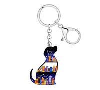 NEWEI Acrilico Carino Libro Amante Libreria Cane Portachiavi Portachiavi Bookish Regali per Donne Ragazze Amanti dei Cani Chiavi Auto Accessori Borsa, Labrador., M