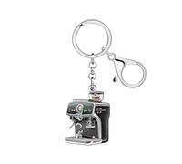 NEWEI Acrilico Divertente Macchina del Caffè Portachiavi Regali per Donne Ragazze Barista Amanti del Caffè Chiavi Auto Portafoglio Accessori (Grigio)