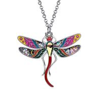 NEWEI Cute Smalto Libellula Collana Ciondolo Insetto Gioielli Libellula Regalo Per Le Donna Bambina (Multicolore)
