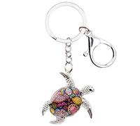 NEWEI Lega Di Zinco Carino Tartaruga Portafortuna Portachiavi Tartarughe Per Le Donna Ragazze Porta Chiavi Auto Charms (Arancione)