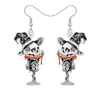 NEWEI Orecchini pendenti in acrilico horror con teschio di Halloween, regalo per donne, gotico giorno dei morti, cappello da strega, stravagante, stravagante, gioiello per costume di Halloween, Medium