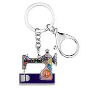 NEWEI Portachiavi smaltati per macchina da cucire da donna, per appassionati di cucito, regalo per auto, Viola, M