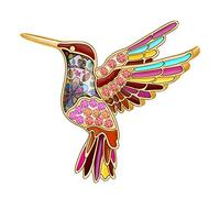 NEWEI Spilla antica a forma di colibrì con strass, gioiello per donne e ragazze, accessori per vestiti, 31mm x 37mm, Lega di acciaio, Nessuna pietra preziosa