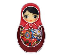 NEWEI Spilla in lega smaltata, con motivo a bambole, in stile russo, alla moda, per donne e ragazze, idea regalo e Lega, colore: Rosso, cod. NBR119R