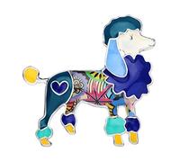 NEWEI Statement - Spilla in lega smaltata a forma di barboncino per cani, alla moda, ideale come regalo per donne e ragazze e Lega, colore: Blu, cod. NWBR117B