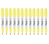 Newell Brands Sharpie - Pennarello indelebile a punta fine, confezione da 12, colore: giallo citrino