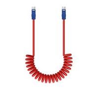 Newell Cavo USB-C - USB-C 100 W, 1,5 m, silicone, a spirale Rosso-avorio-arancio