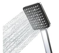 Newentor - Soffione doccia ad alta pressione con 6 modalità, solo soffione elettrico, soffione universale a risparmio idrico, grande soffione doccia argento-nero