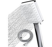 Newentor Soffione doccia e tubo flessibile [Testsieger], sei modalità, soffione doccia ad alta pressione con set di tubi 1,75 m, soffione doccia elettrico per bassa pressione