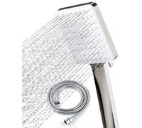 Newentor Soffione e doccia con tubo, soffione doccia da 1,5 m, pioggia 6 getti, colore oro