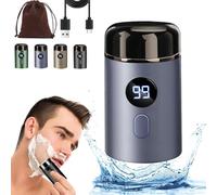 Newest Mini Portable Electric Shaver, 2025 New Mini Carry-On Electric Shaver, Upgraded Digital Portable Shaver, Waterproof Intimate Body Hair Shaver, 3d Micro Float Shaver (Blue)