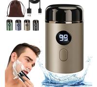 Newest Mini Portable Electric Shaver, 2025 New Mini Carry-On Electric Shaver, Upgraded Digital Portable Shaver, Waterproof Intimate Body Hair Shaver, 3d Micro Float Shaver (Brown)