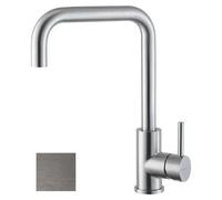 Miscelatore per lavello NEWFORM Real - con bocca quadra girevole, finitura acciaio inox