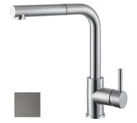 Newform - Miscelatore serie Real Steel acciaio inox doccia estraibile 63425X